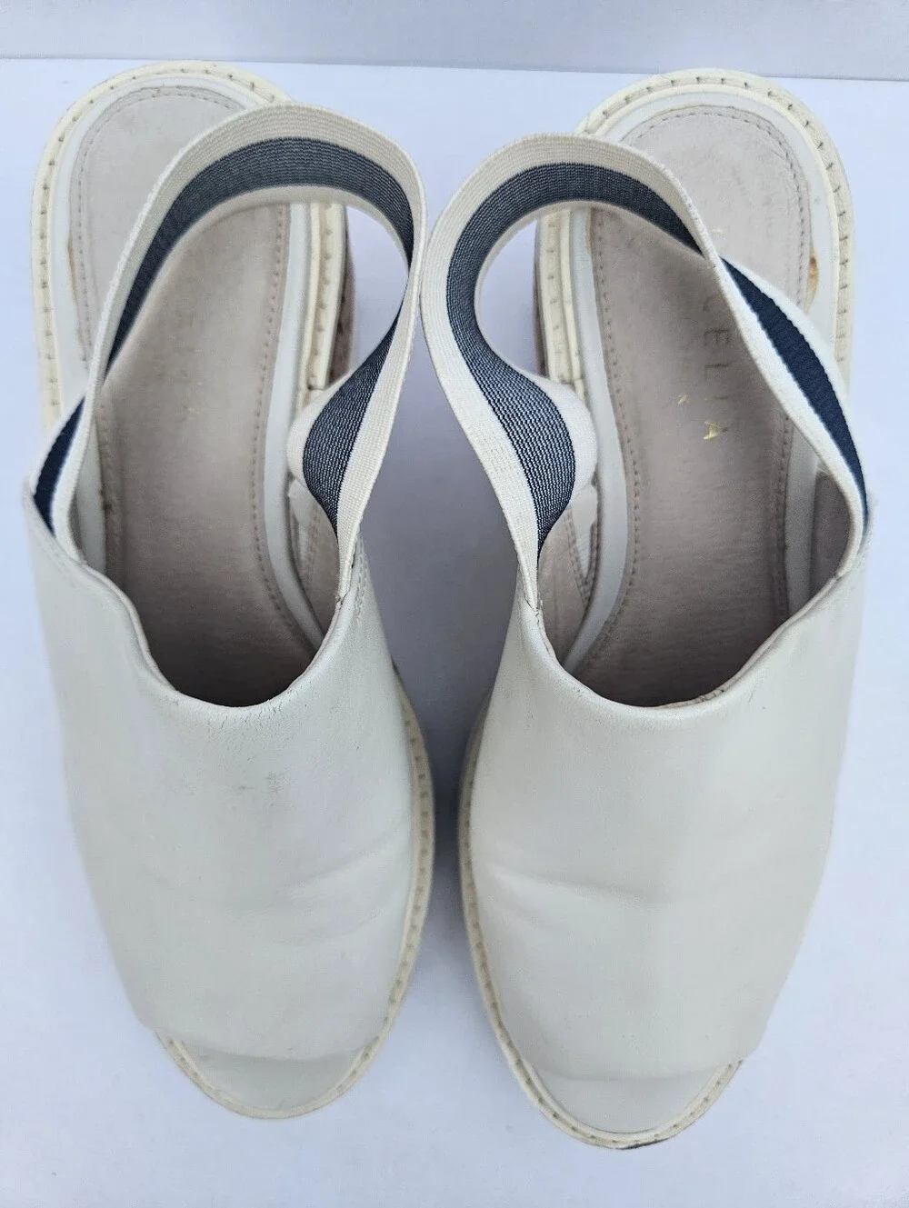 Cecelia New York White Leather Platform Wedge Sandals - Size 6.5